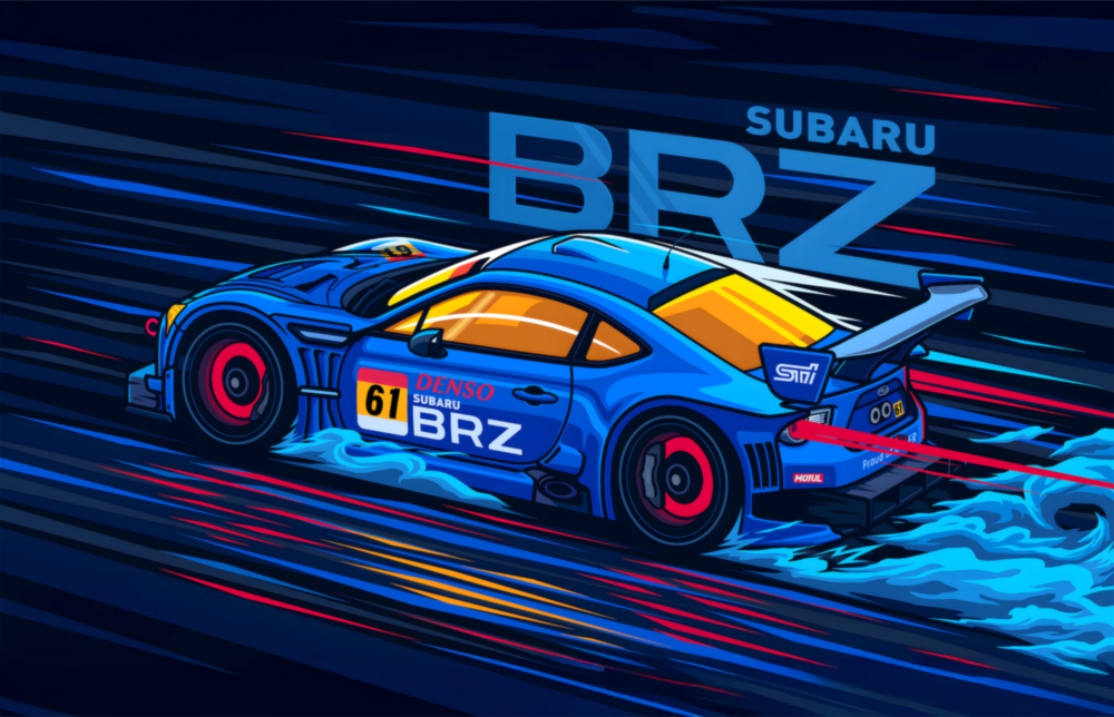 Subaru BRZ Blue Speed Glass Wall Art || Designer Collection