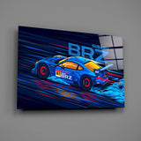 Subaru BRZ Blue Speed Glass Wall Art || Designer Collection