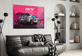 GT-R Pink Storm Glass Wall Art || Designer Collection