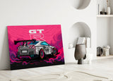 GT-R Pink Storm Glass Wall Art || Designer Collection