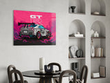 GT-R Pink Storm Glass Wall Art || Designer Collection
