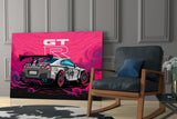 GT-R Pink Storm Glass Wall Art || Designer Collection