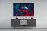 EVO X Red Storm Glass Wall Art || Designer Collection