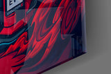 EVO X Red Storm Glass Wall Art || Designer Collection