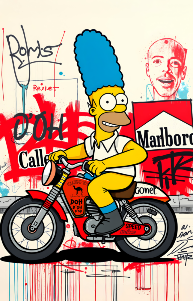 Homer's Street Art Glass Wall Art || Designer Collection