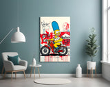 Homer's Street Art Glass Wall Art || Designer Collection
