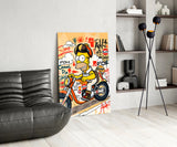 Biker Homer Gulf Style Glass Wall Art || Designer Collection
