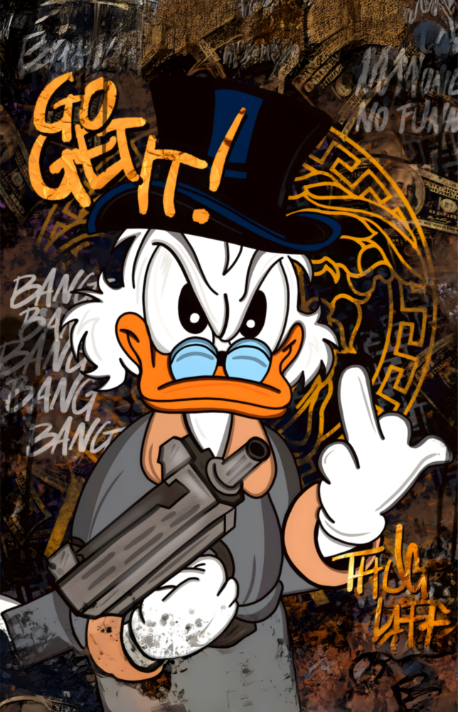 The Rebel Face of Scrooge Glass Wall Art || Designer Collection