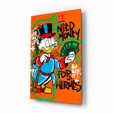 Hermes' Scrooge Glass Wall Art || Designer Collection