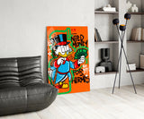 Hermes' Scrooge Glass Wall Art || Designer Collection