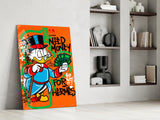 Hermes' Scrooge Glass Wall Art || Designer Collection