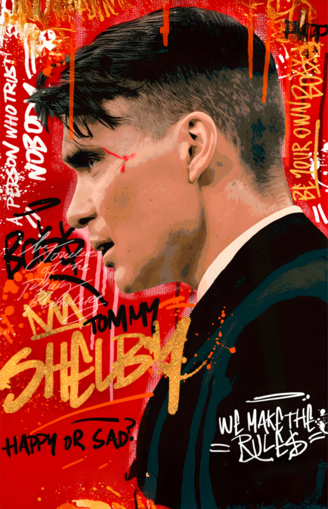 Tommy Shelby The Ruleless Boss Glass Wall Art || Designer Collection