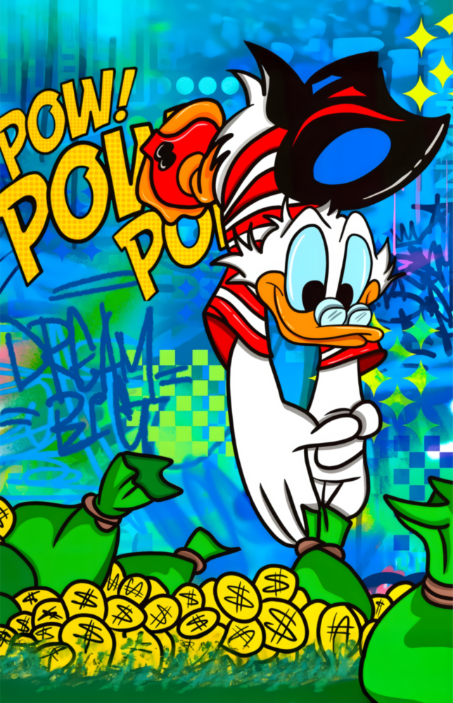 Donald the Money Man Glass Wall Art || Designer Collection