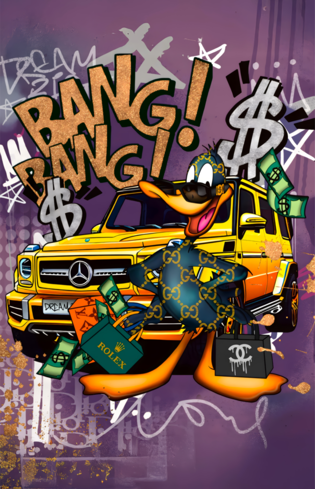 Daffy Luxury and Speed Glass Wall Art || Designer Collection