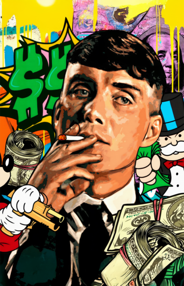Tommy Shelby Money and Power Glass Wall Art || Designer Collection