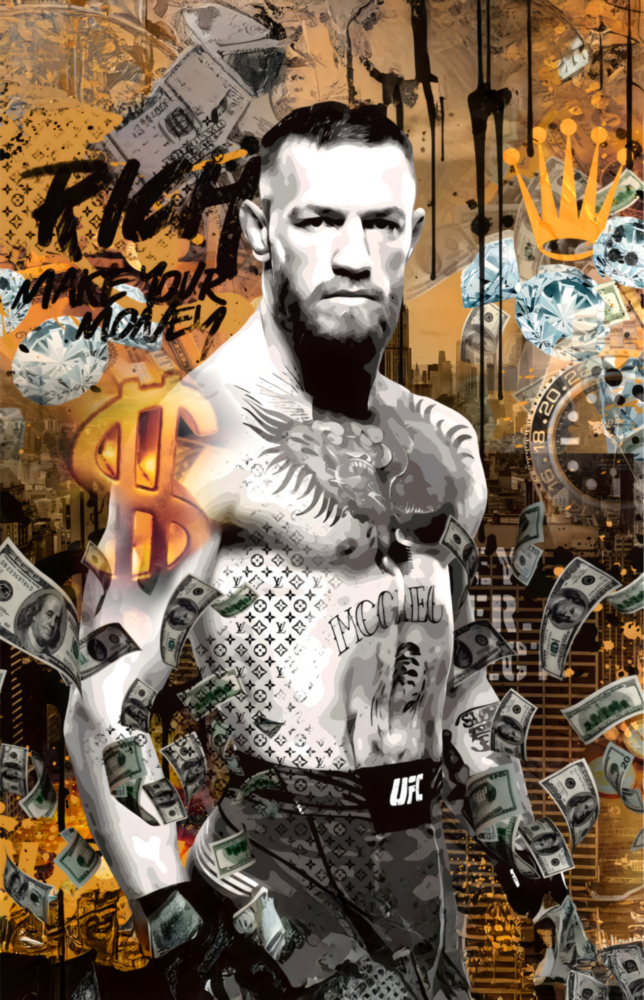 Conor McGregor Riches and Glory Glass Wall Art || Designer Collection