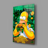 Homer The Taste of Greed Glass Wall Art || Designer Collection