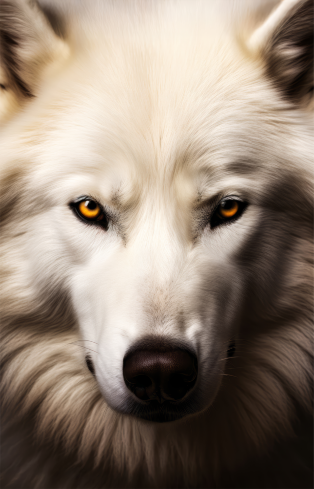 The White Wolf's Gaze Glass Wall Art || Designer Collection