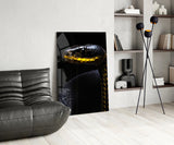 Black and Yellow Viper Glass Wall Art || Designer Collection