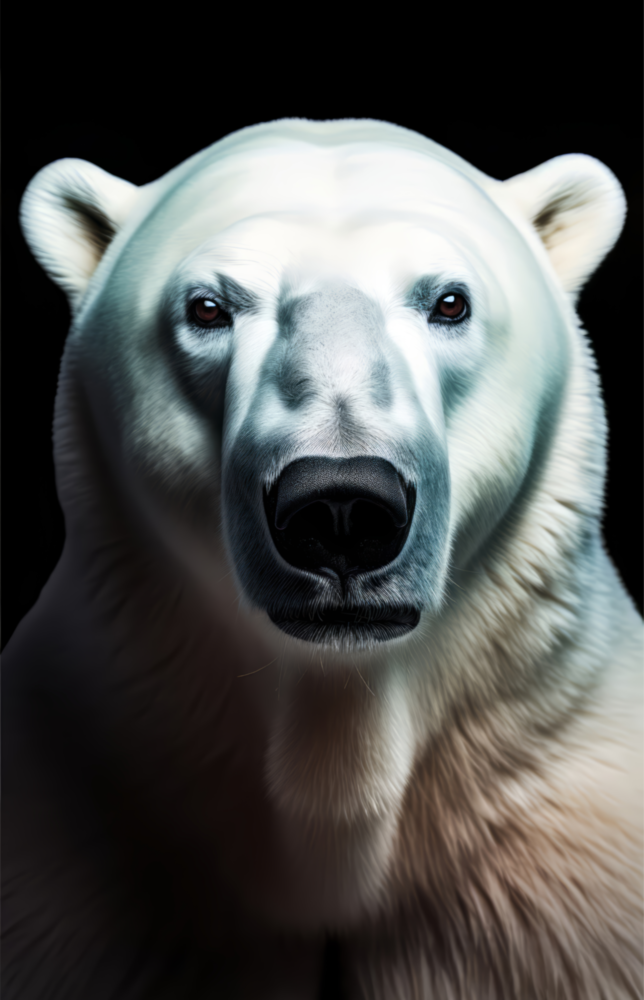 Polar Bear's Gaze Glass Wall Art || Designer Collection