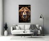 Bear, the Wise Man of the Forest Glass Wall Art || Designer Collection