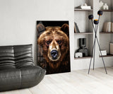 Bear, the Wise Man of the Forest Glass Wall Art || Designer Collection