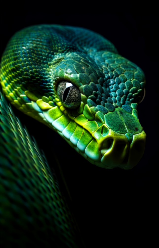 Emerald Green Viper Glass Wall Art || Designer Collection