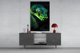 Emerald Green Viper Glass Wall Art || Designer Collection