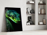 Emerald Green Viper Glass Wall Art || Designer Collection