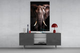 The Wise Look of the Elephant Glass Wall Art || Designer Collection