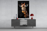 The Gentle Look of a Giraffe Glass Wall Art || Designer Collection