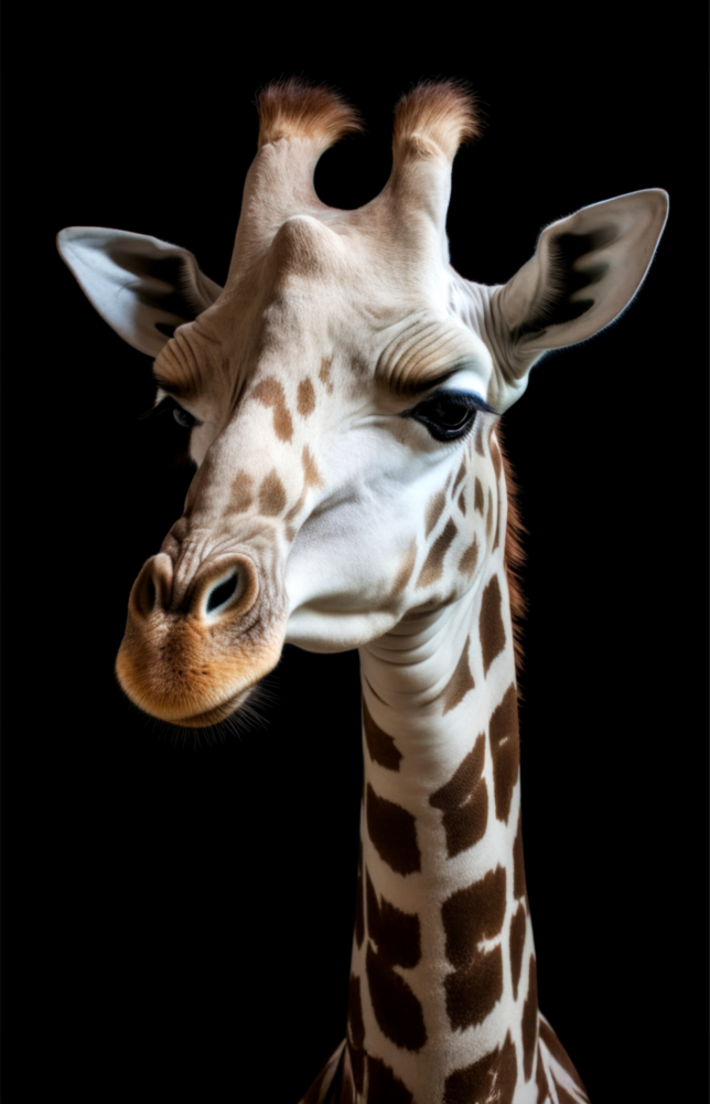 Light Colored Giraffe Portrait Glass Wall Art || Designer Collection