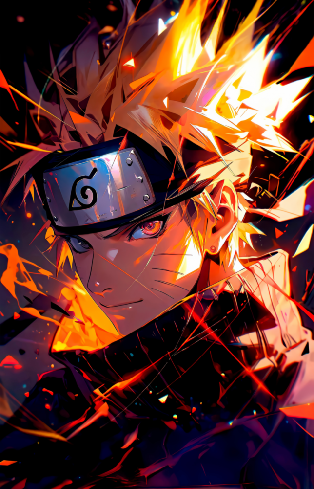 Naruto Flame Energy Glass Wall Art || Designer Collection