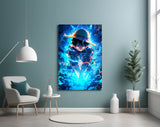 Luffy Blue Lightning Glass Wall Art || Designer Collection