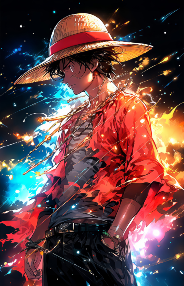 Luffy Mysterious Power Glass Wall Art || Designer Collection