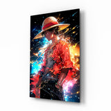 Luffy Mysterious Power Glass Wall Art || Designer Collection