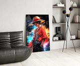 Luffy Mysterious Power Glass Wall Art || Designer Collection