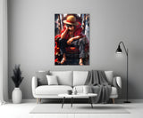 Luffy on the throne Glass Wall Art || Designer Collection