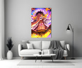Luffy Flame of Joy Glass Wall Art || Designer Collection