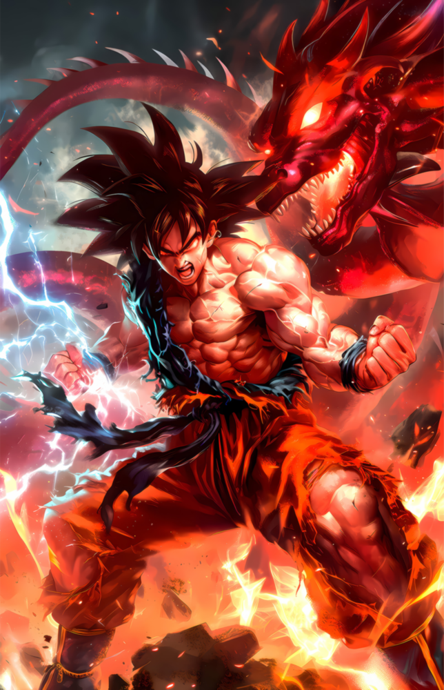 Goku Dragon Power Glass Wall Art || Designer Collection