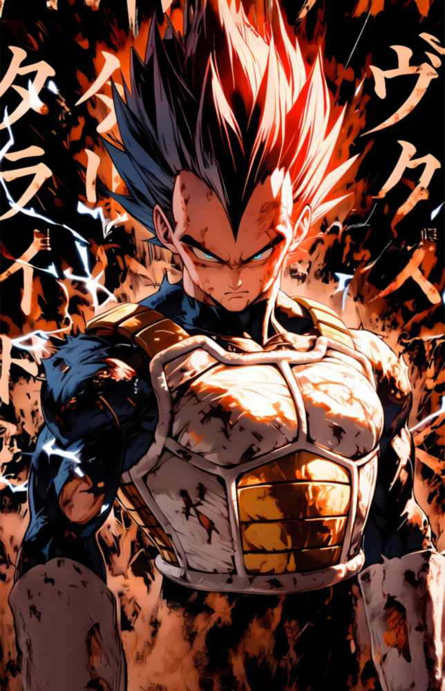 Vegeta: Saiyan Prince Glass Wall Art || Designer Collection