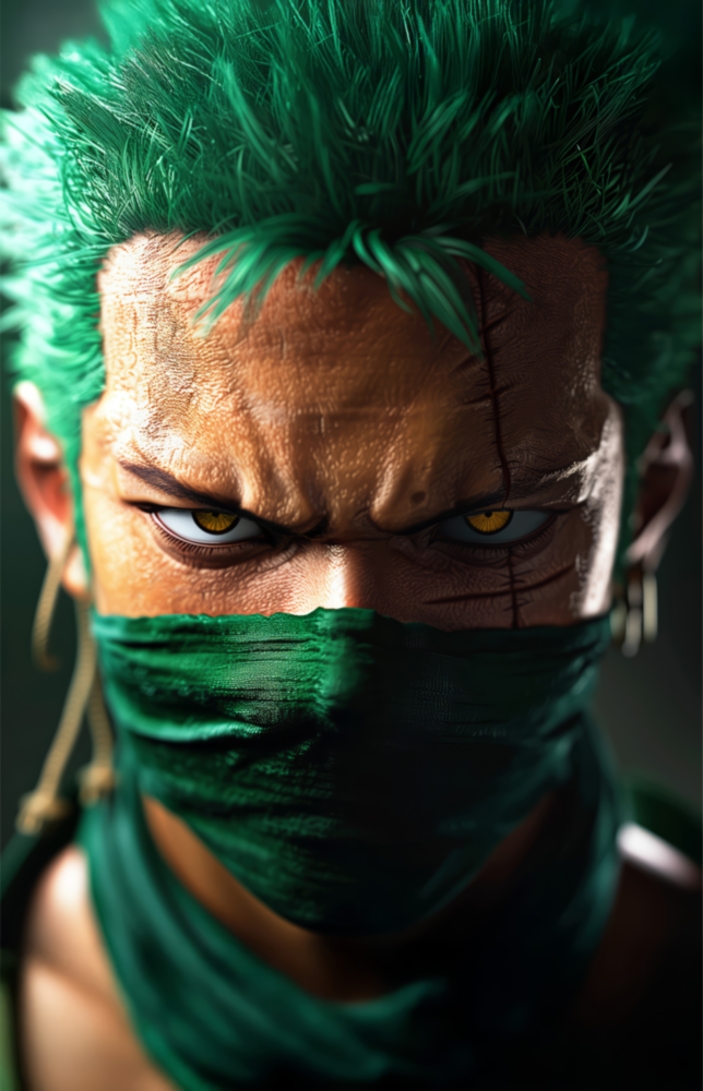 Swordsman Zoro Glass Wall Art || Designer Collection