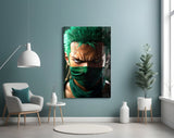 Swordsman Zoro Glass Wall Art || Designer Collection