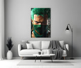 Swordsman Zoro Glass Wall Art || Designer Collection