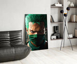 Swordsman Zoro Glass Wall Art || Designer Collection