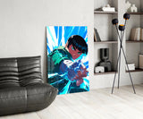 Fist Power Rock Lee Glass Wall Art || Designer Collection