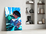 Fist Power Rock Lee Glass Wall Art || Designer Collection