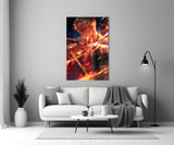 Zoro in Flames Glass Wall Art || Designer Collection