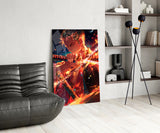 Zoro in Flames Glass Wall Art || Designer Collection