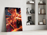 Zoro in Flames Glass Wall Art || Designer Collection